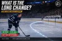 NHL players on the long change in the second period, the bench far from the defensive zone as a tired defenseman skates off