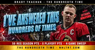 Brady Tkachuk Ottawa Senators captain frustrated at April 29 2026 media availability addressing trade rumors after Carolina Hurricanes first round sweep.