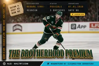 Quinn Hughes Devils Brotherhood Premium 2026: Hughes brothers reunion Sunny Mehta Hischier Nemec trade math