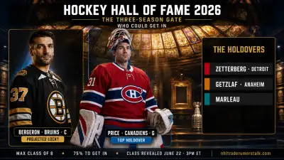 Hockey Hall of Fame 2026 candidates graphic: Patrice Bergeron projected lock, Carey Price top holdover, the June 22 reveal and the Three-Season Gate