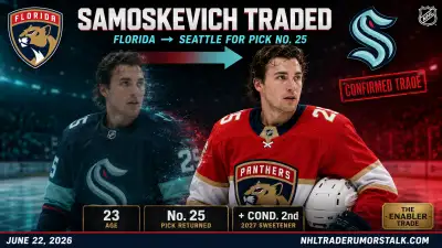 Mackie Samoskevich traded to Seattle Kraken from Florida Panthers for the No. 25 pick that funded the Brady Tkachuk deal