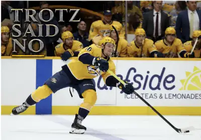 Erik Haula in Nashville Predators jersey skating during 2025-26 season, with The Haula Discount overlay graphic and Jets/Panthers/Kraken destination logos