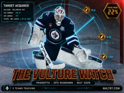 Connor Hellebuyck Winnipeg Jets goaltender Vulture Watch trade rumors 2026 Pagnotta DFO Rundown buyer scan