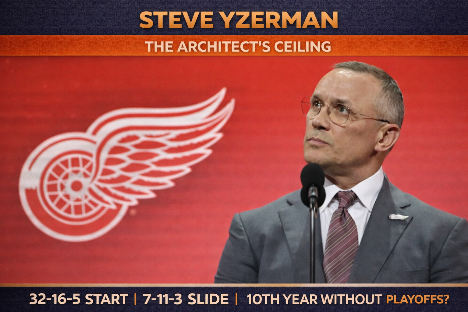 Steve Yzerman Red Wings GM future architects ceiling Sakic Model analysis 2026