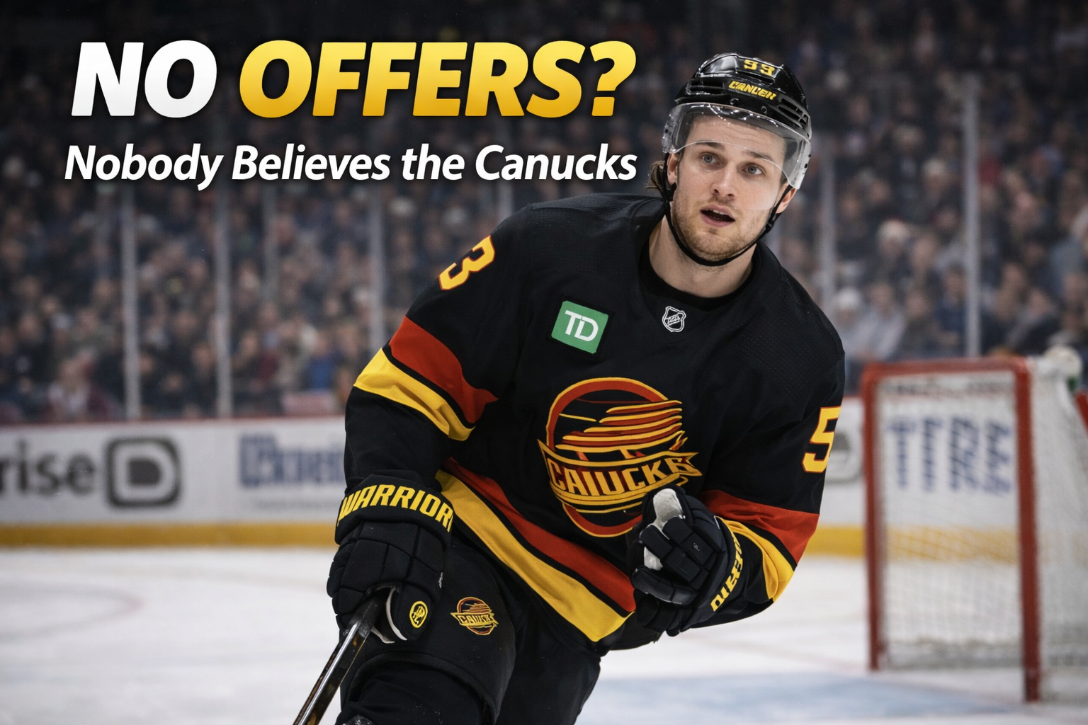 Teddy Blueger Vancouver Canucks trade deadline 2026 nobody believes no offers from Patrik Allvin claim disputed by insiders