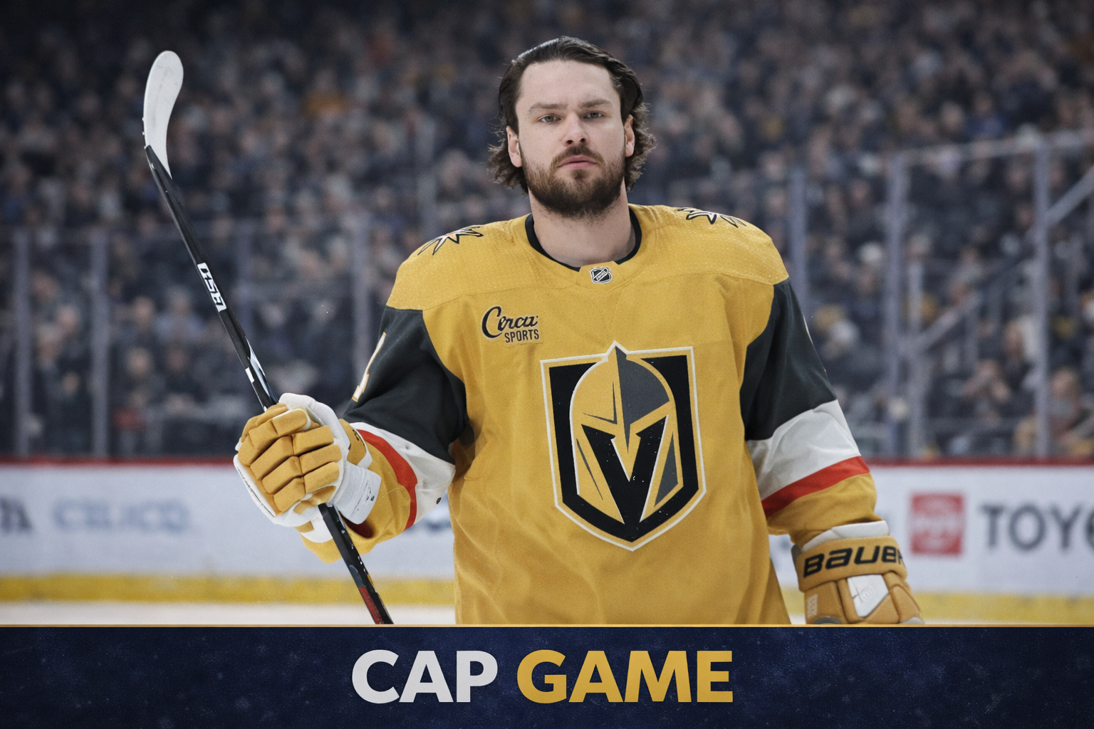 Rasmus Andersson Vegas Golden Knights defenseman skating during game awaiting Andersson Golden Knights extension