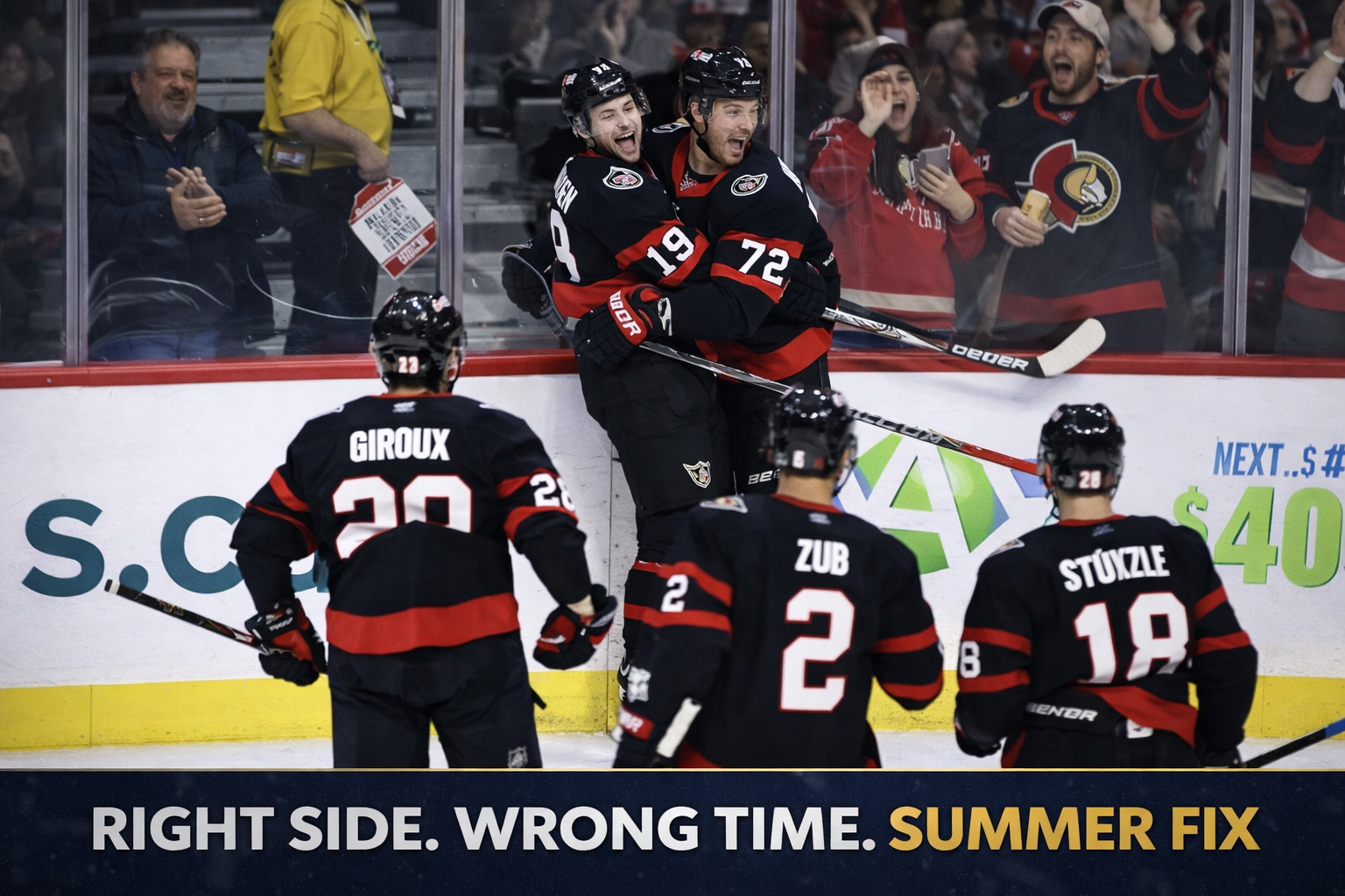 Ottawa Senators defensemen on ice as Senators offseason defenseman search becomes Steve Staios top priority for 2026