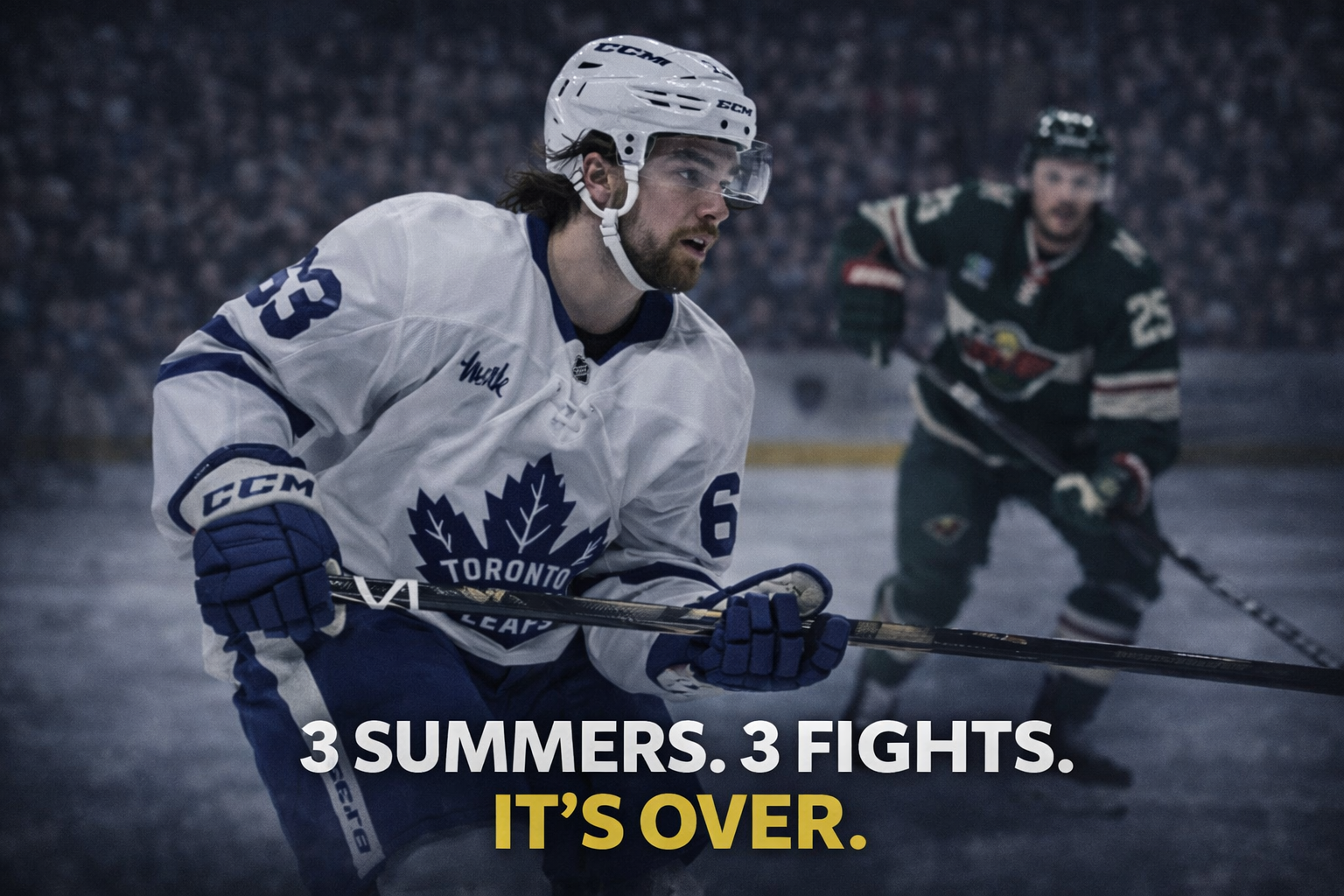 Nick Robertson skating for the Toronto Maple Leafs during the 2025-26 season