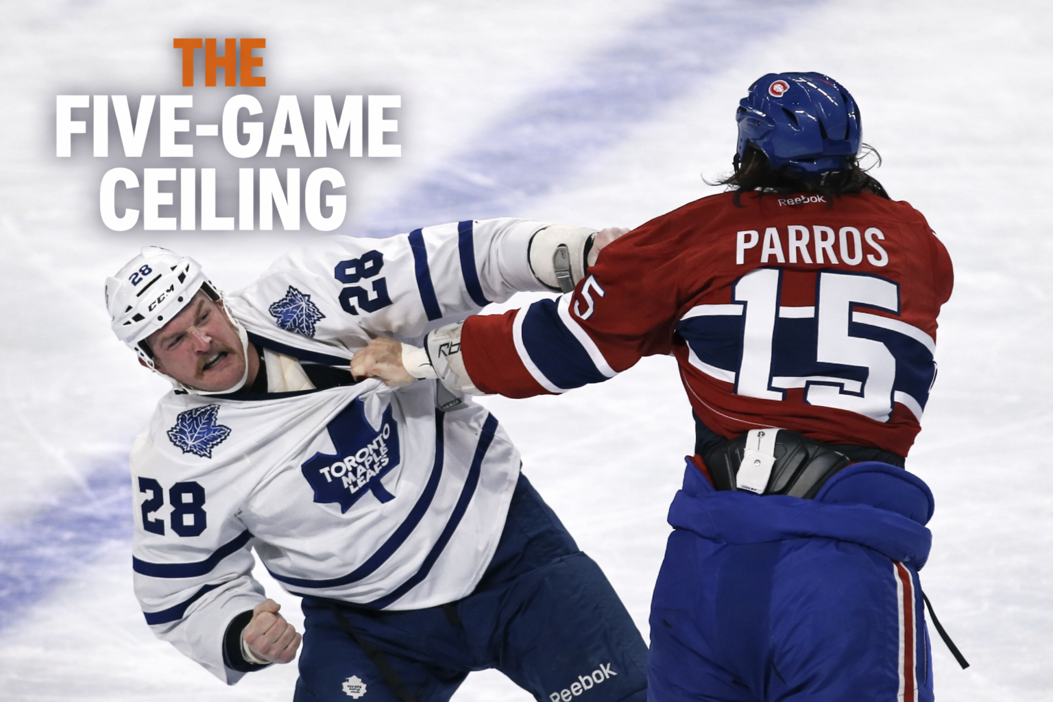 George Parros fighting during his NHL playing career as an enforcer — he now leads the league's Department of Player Safety