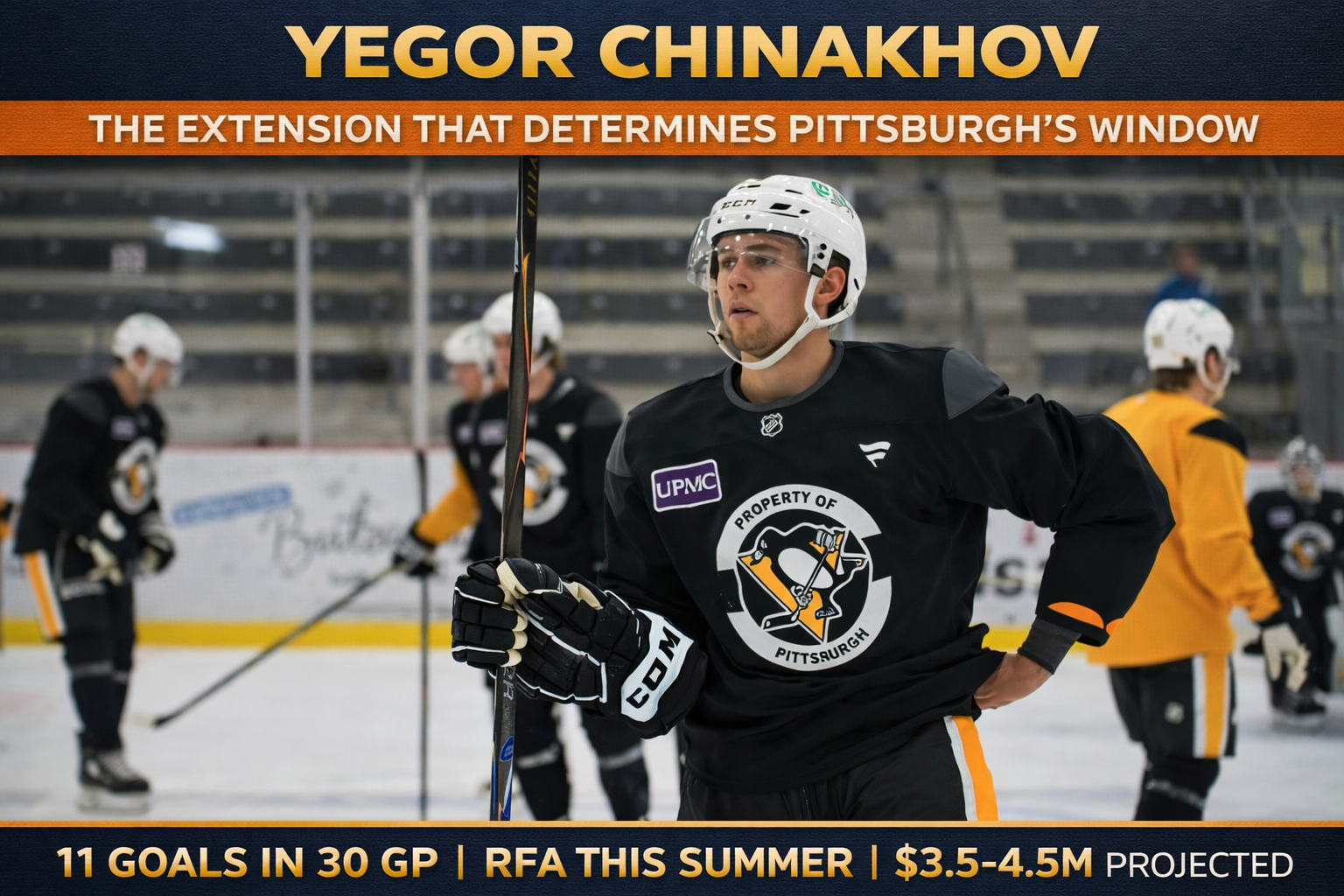 Yegor Chinakhov celebrates scoring for the Pittsburgh Penguins 2025-26 season