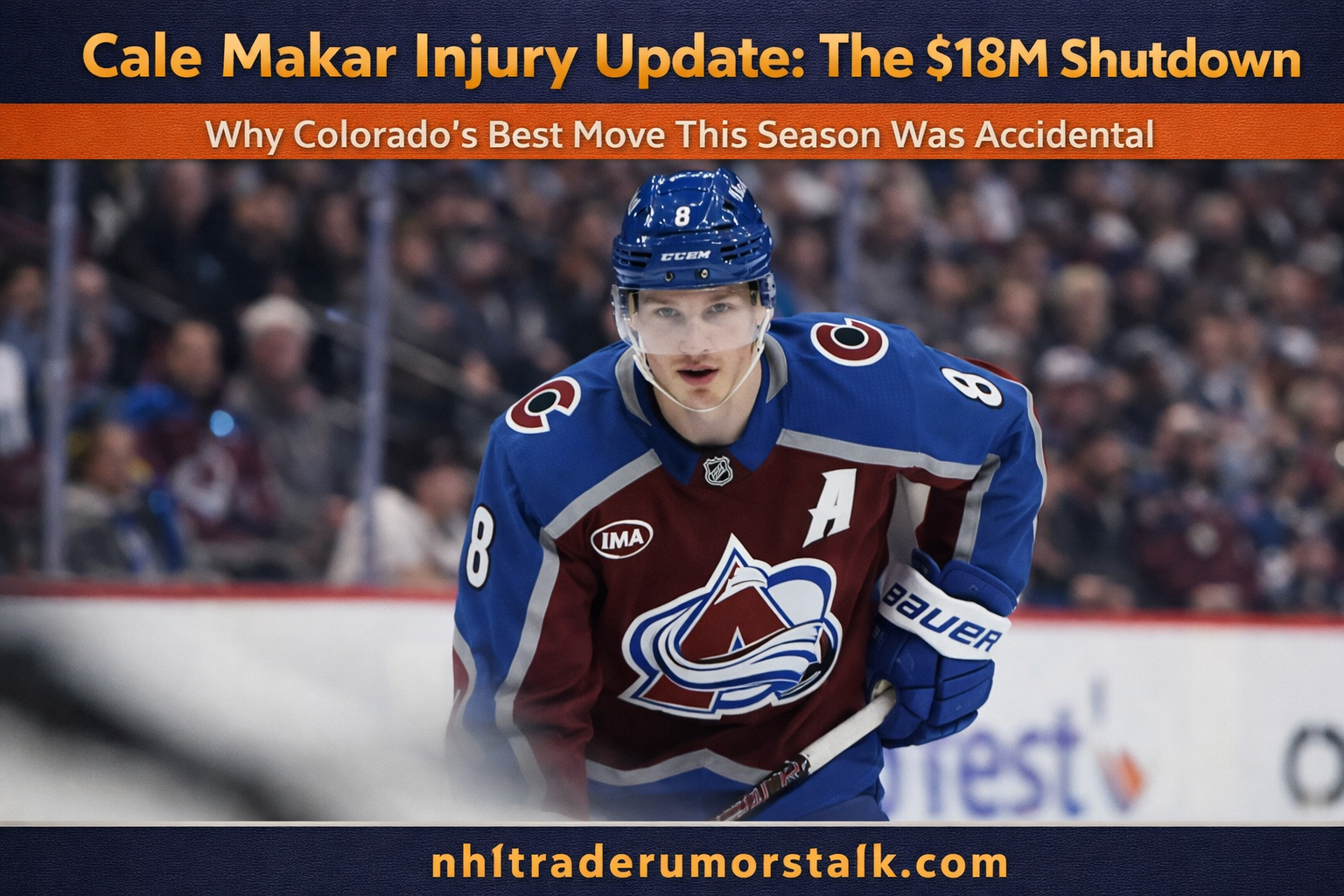Cale Makar Colorado Avalanche upper-body injury update March 2026 — The $18M Shutdown