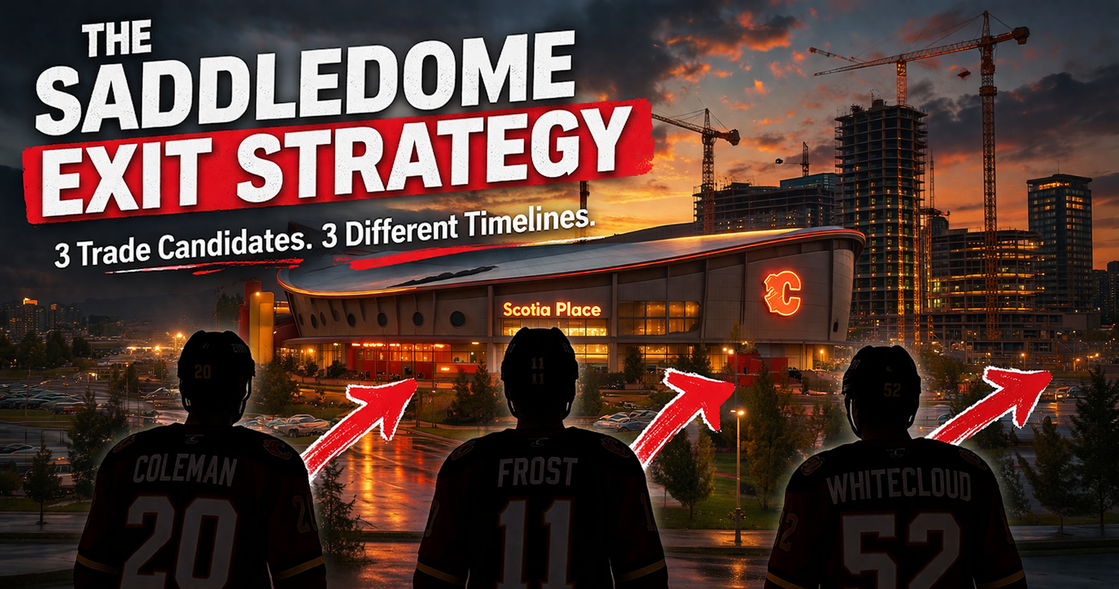 Calgary Flames offseason trade candidates Coleman Frost Whitecloud Saddledome Exit Strategy Craig Conroy rebuild 2026