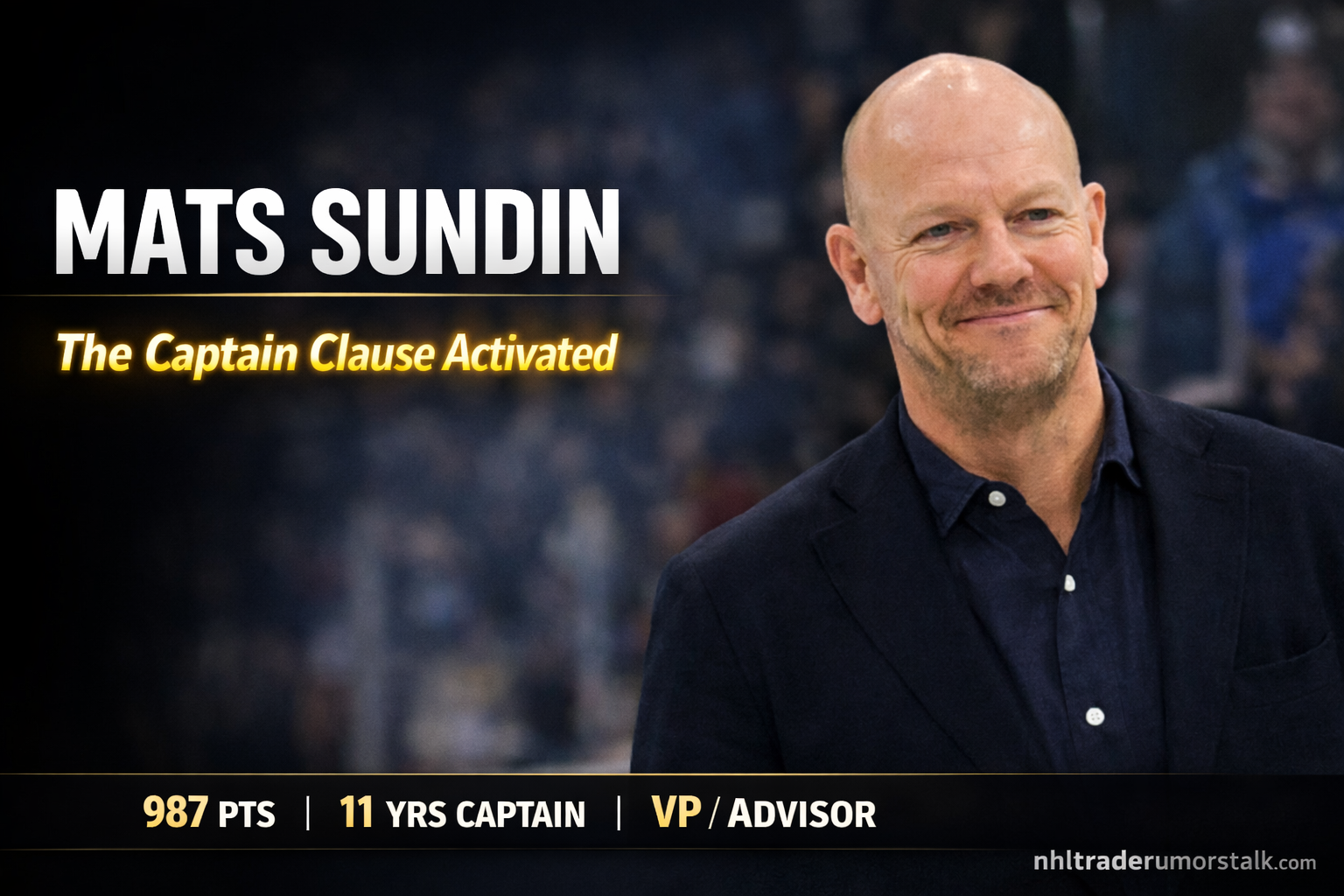 Mats Sundin Toronto Maple Leafs franchise legend attending a team event at Scotiabank Arena